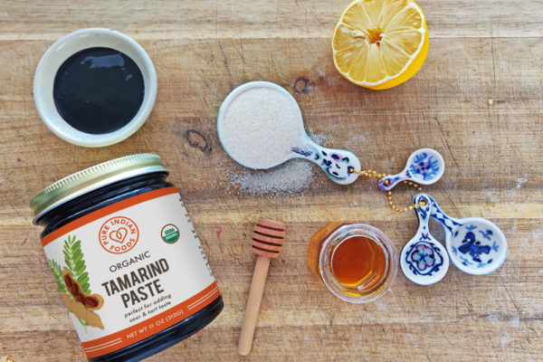 Tamarind for Skin Care - featuring a jar of Organic Tamarind Paste, honey, lemon