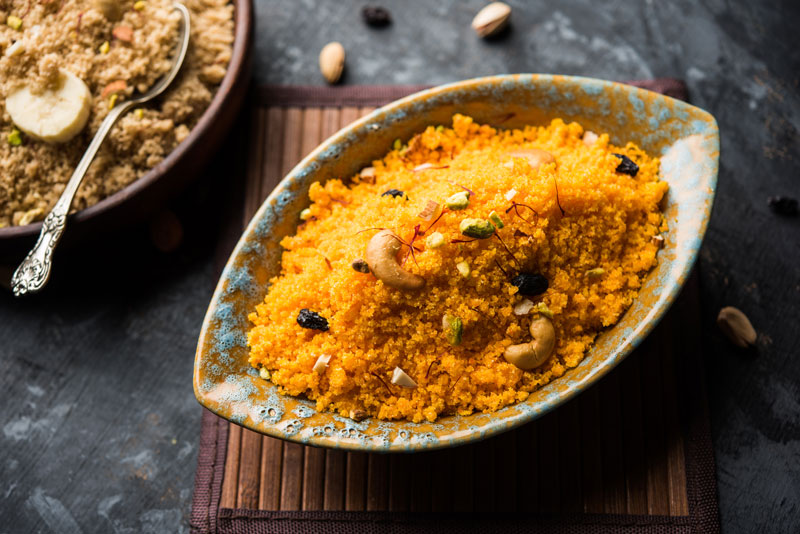 Almond Saffron Halwa Pure Indian Foods Blog